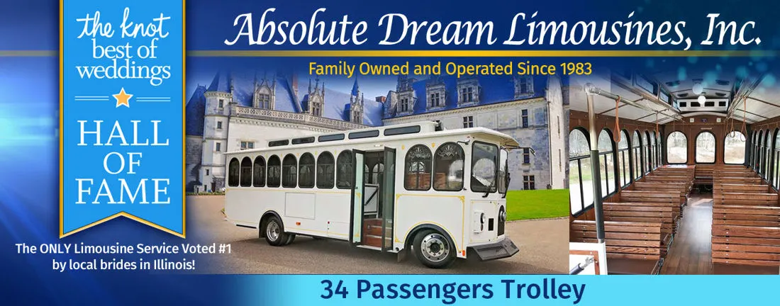 Chicago White Wedding Trolley